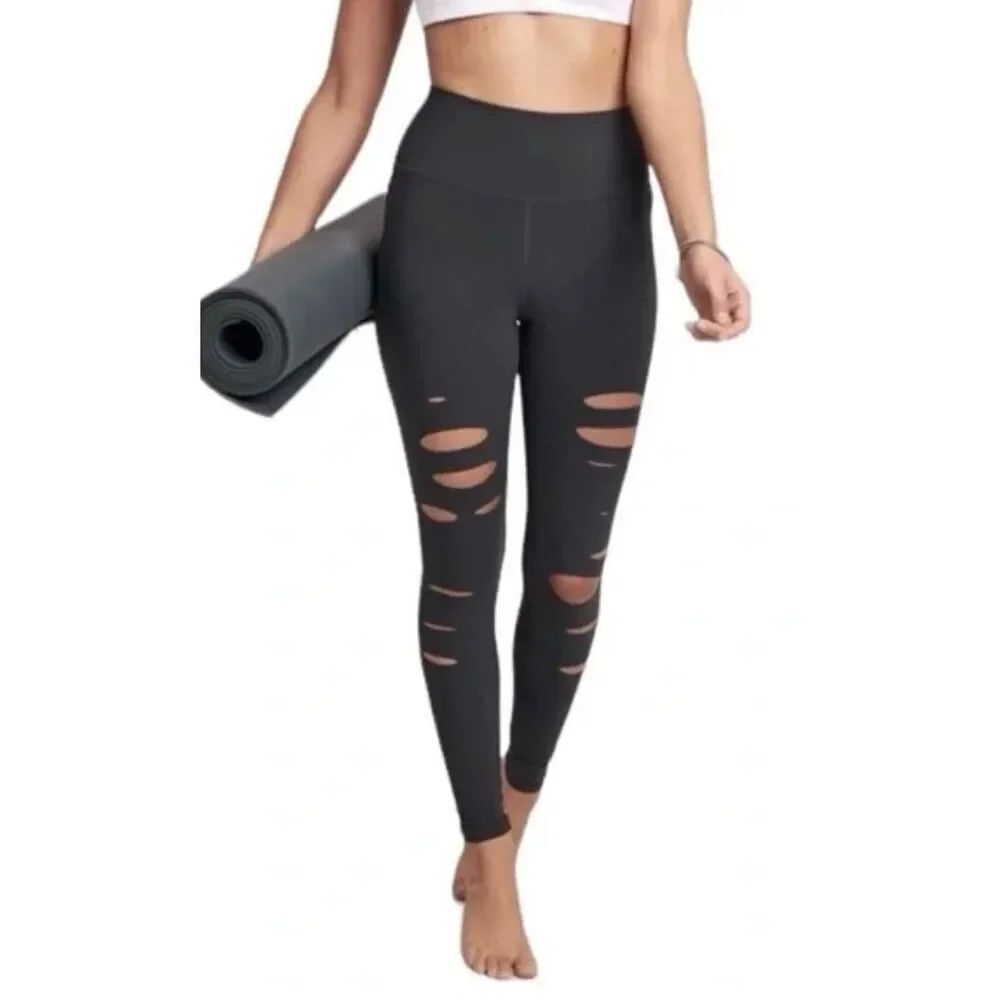 Alo high waist ripped warrior leggings size M